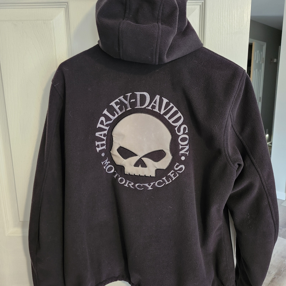 Harley-Davidson Black Hooded Jacket with Skull Design